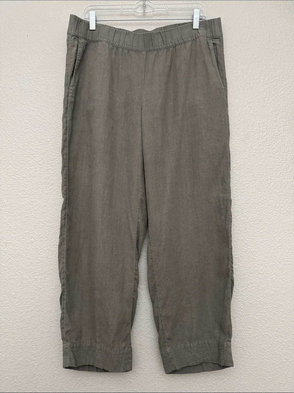 J. Jill Pure Jill 100% Linen Pants Green Size Medium Tall